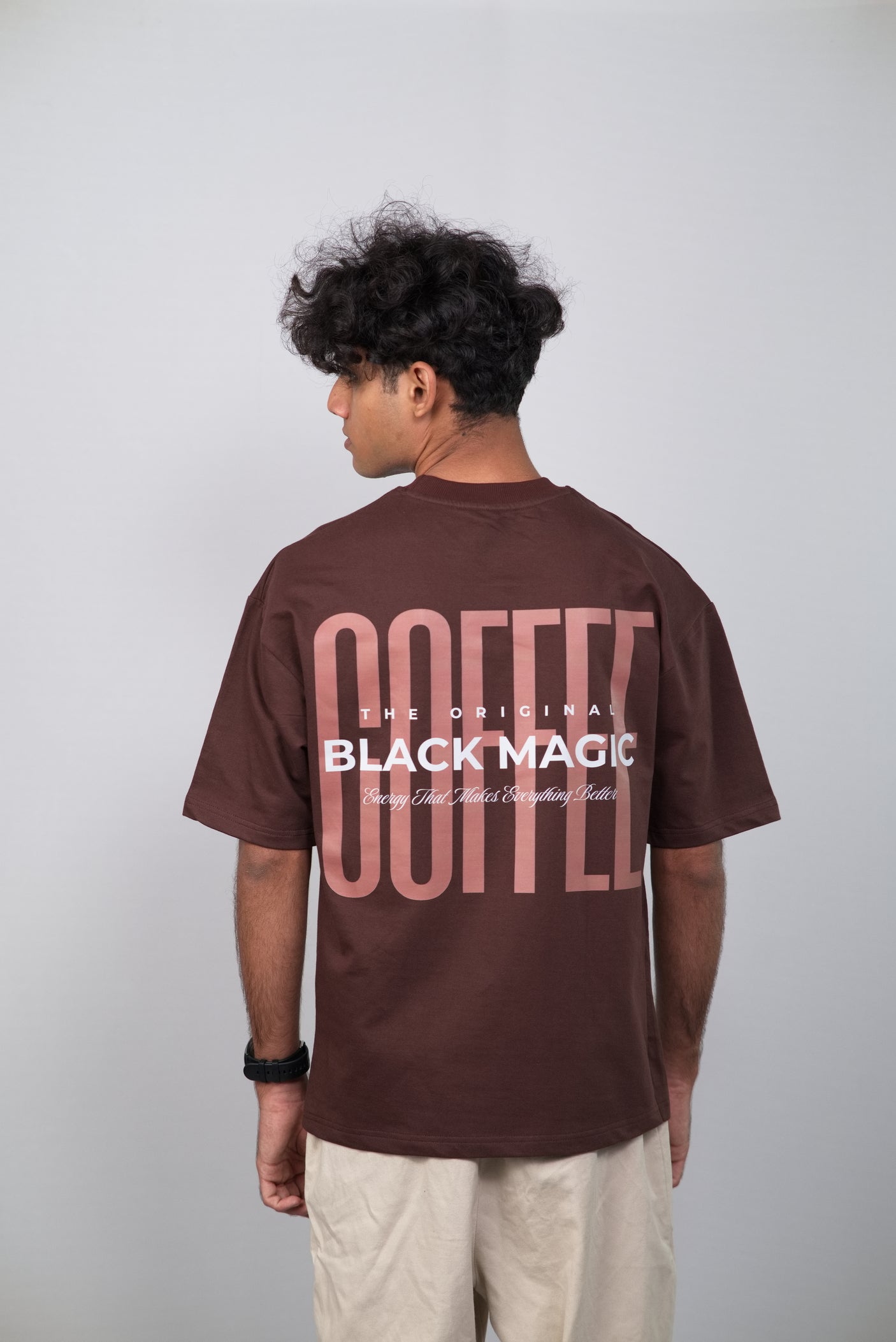 The Original Black Magic: Coffee Unisex Minimalistic Oversized T-shirt