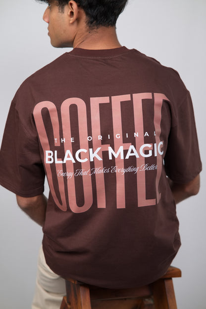 The Original Black Magic: Coffee Unisex Minimalistic Oversized T-shirt